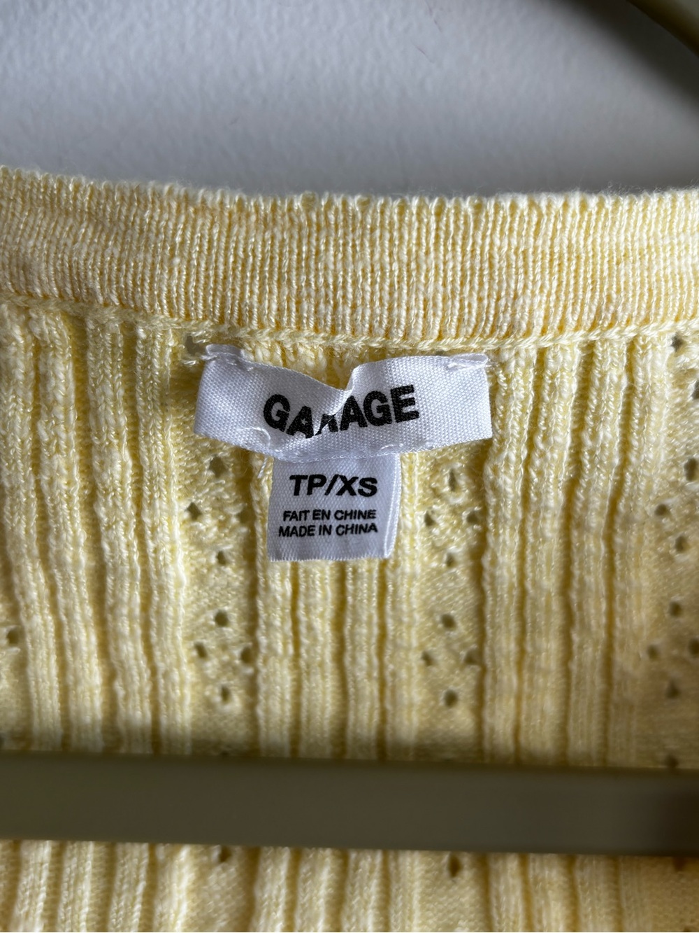 Garage Yellow Ribbed V-Neck Cropped Button Cardigan - Picture 2 of 6